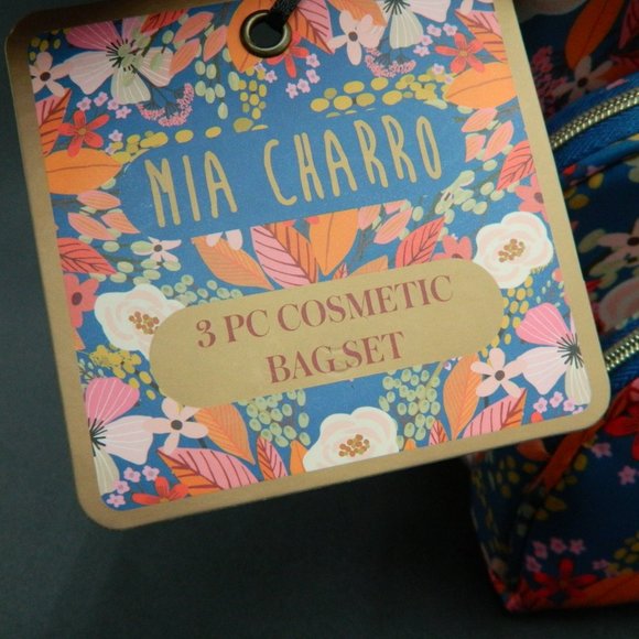 Mia Charro 3 pc. Cosmetic Bag Set NWT - Picture 3 of 6